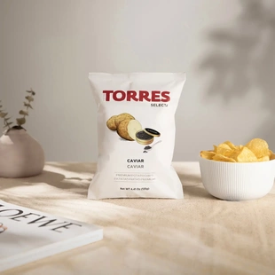 【现货】西班牙TORRES黑松露鱼子酱橄榄油薯片办公室新年零食40g