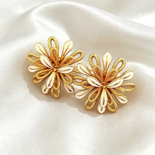 中古复古款哑光双层重瓣雏菊花朵