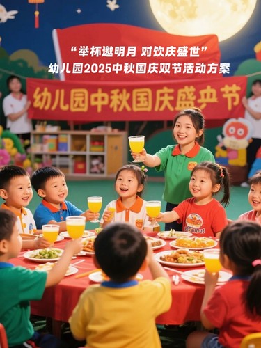 幼儿园2025中秋国庆双节活动《活动方案+邀请函+主持稿+展板》