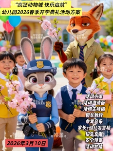 幼儿园2026春季学期开学典礼活动方案主题“疯狂动物城快乐启航”