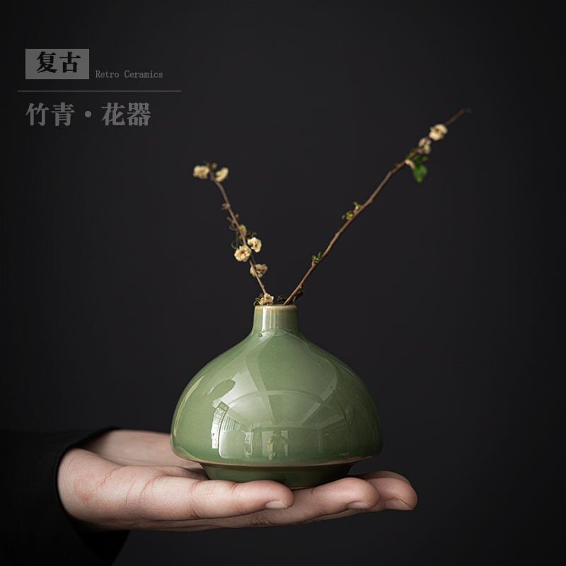 创意轻奢陶瓷小花瓶客厅插花摆件水培迷你花器餐桌小号花插复古