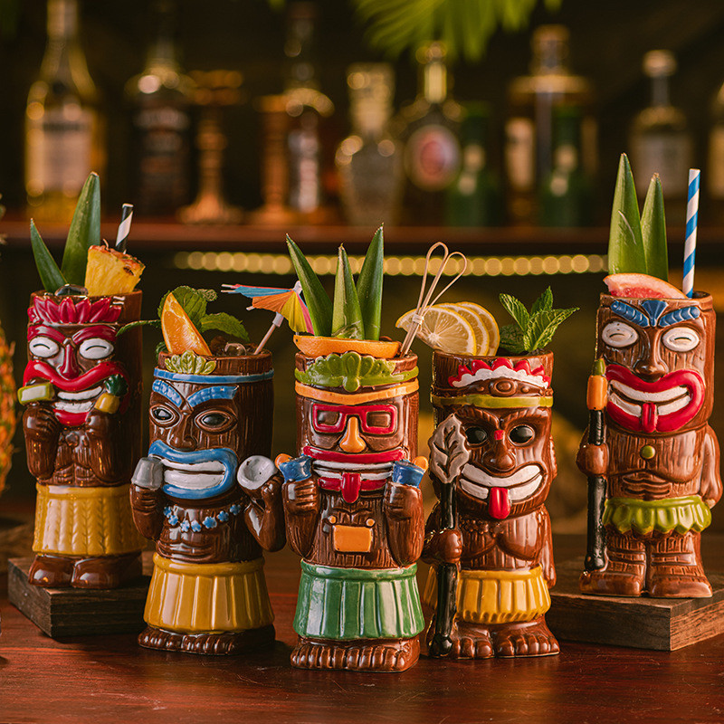 夏威夷提基杯tiki mug创意鸡尾酒杯陶瓷杯酒吧酒杯 特调杯子 摆件