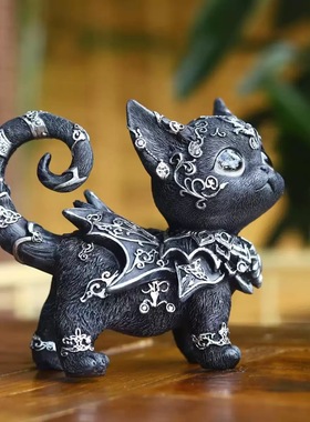跨境新品Mysterious black cat statue神秘的黑猫雕像家居装饰品