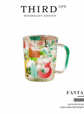 Life's·Fantasy·家用杯具带刻度玻璃杯创意卡通早餐杯ins |奇幻