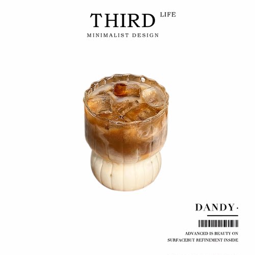Life's·Dandy·咖啡杯高级感家用杯具玻璃杯条纹胖胖牛奶杯|花花