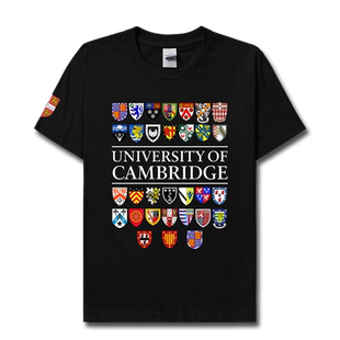 剑桥大学学院纹章短袖T恤男女上衣Cambridge名校学生夏装设 无界