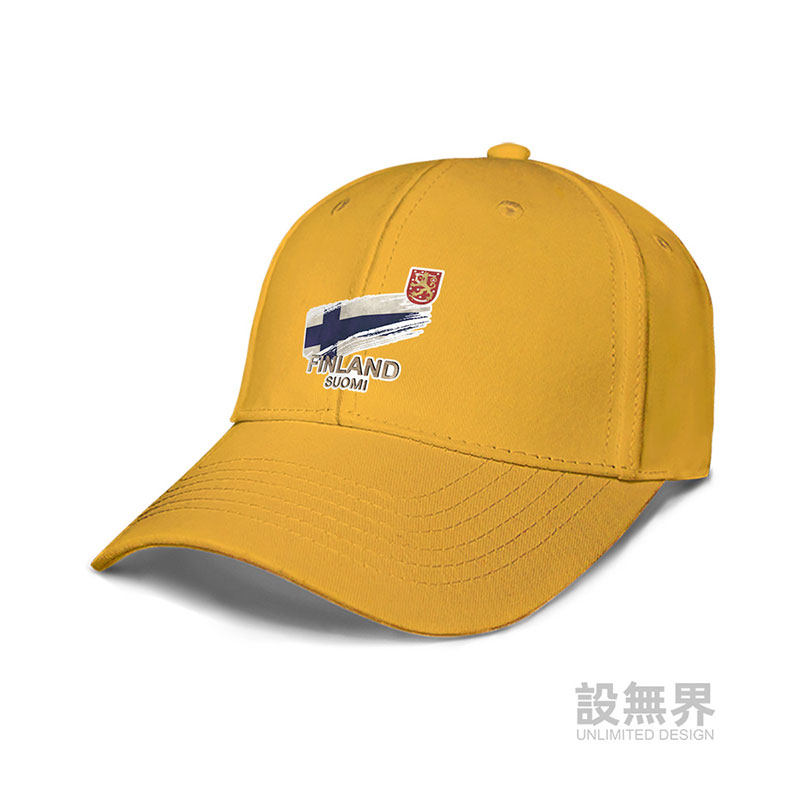 芬兰共和国finland国旗标志鸭舌帽男女帽子防晒棒球帽0010设 无界