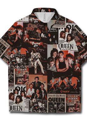 港风拼接QUEEN皇后乐队摇滚痞帅
