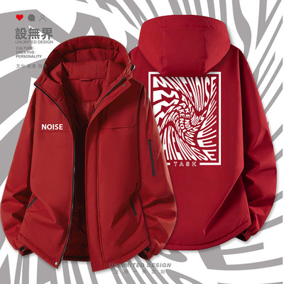 制造噪音嘻哈扭曲英文ma棉服外套