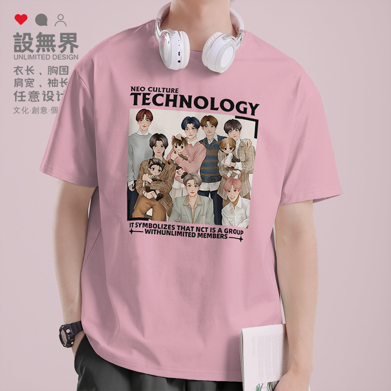 韩国NCTWAYV威神V男团卡通明T恤