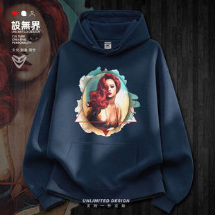蕾哈娜Rihanna加绒连帽卫衣男女INS时尚男装学生外套0001设 无界