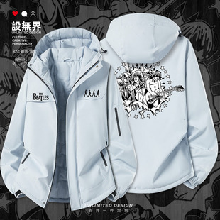 披头士乐队beatles嬉皮士周边加厚棉服男女欧美风外套0015设 无界
