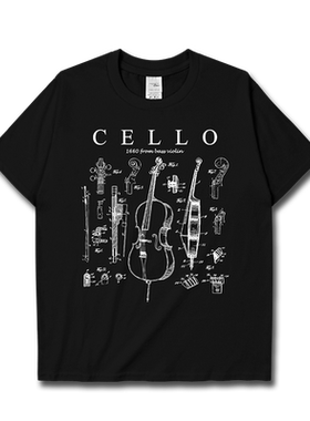 大提琴音乐西洋弦乐器乐短袖T恤