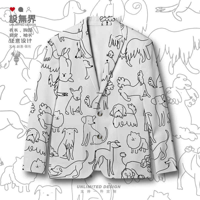 线条线稿创意小众设计感休闲西装