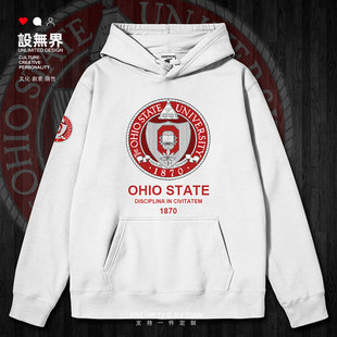 美国名校俄亥俄州立大学学生毕业连帽卫衣男女服装帽衫服设 无界