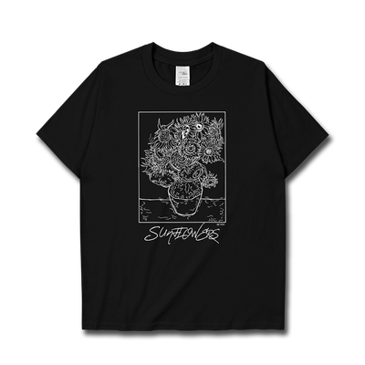 线描向日葵梵高文森特经短袖T恤