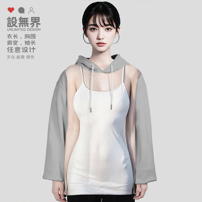 3D仿真美女吊带裙性感身材创卫衣