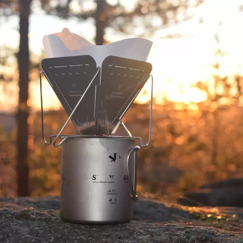 snowpeak雪峰咖啡滤杯户外露营便携不锈钢折叠焚火台滤杯CS-113