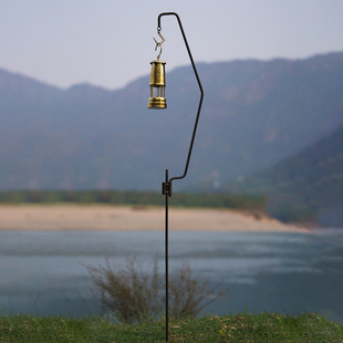 户外灯架露营灯挂灯支架便携可拆卸照明灯架铸铁灯杆老式汽灯挂架