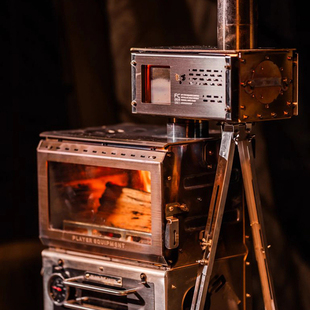 黑固火立方火星抑制器户外露营柴火炉取暖去火星二次燃烧热力平台