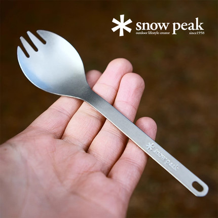 SnowPeak雪峰钛勺户外露营多功能钛叉勺便携餐具调羹SCT-004/125