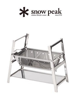 Snowpeak雪峰焚火台户外露营可折叠野营篝火台不锈钢烧烤架ST-021