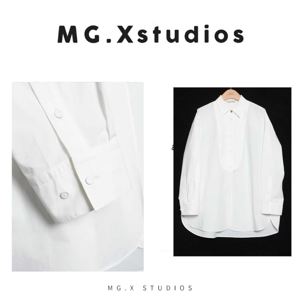 【白笺】提花拼接高级宫廷风衬衫 - YGSS5331