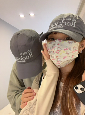 韩国mycatis rockstar灰色字母棒球帽尼龙刺绣速干鸭舌帽情侣潮