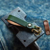 植鞣皮钥匙扣文艺复古真皮汽车钥匙挂件 山岩 可养牛 LOGO定制