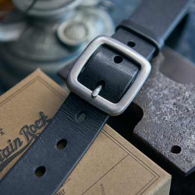 山岩全自然生长美式复古真皮皮带