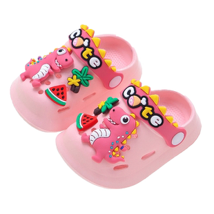 儿童恐龙凉拖鞋夏季男宝宝卡通可爱中小童软底洗澡包头小孩拖鞋女