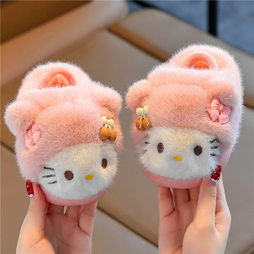 儿童秋冬季卡通宝宝棉拖鞋