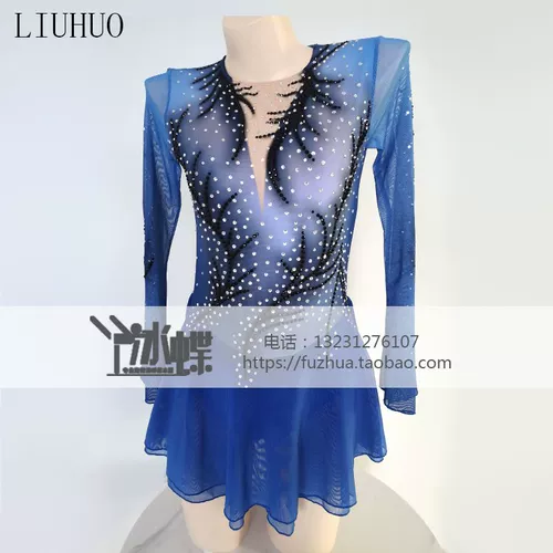 Liuhuo фигурное катание на коньках бодибилдинг бодибилдинг, индивидуальная выступление девушек Girl Performance Blue BD7022