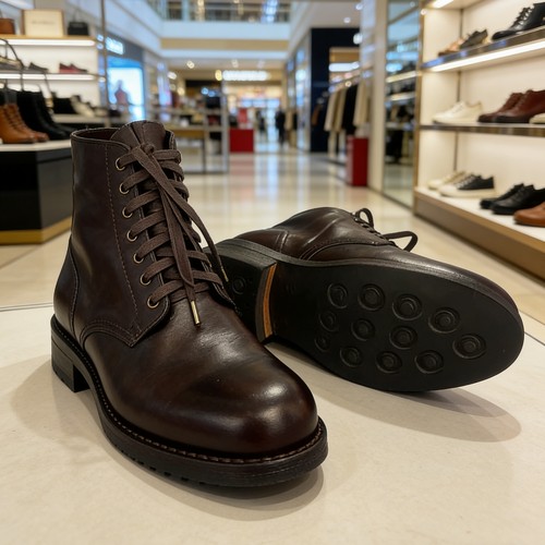 Visvimlaoliu25ss brigadier 6孔泥染复古做旧真皮手工固特异男靴
