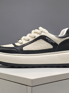 2025年春季新款男生牛皮板鞋男款潮鞋真皮欧洲站小众休闲鞋鞋