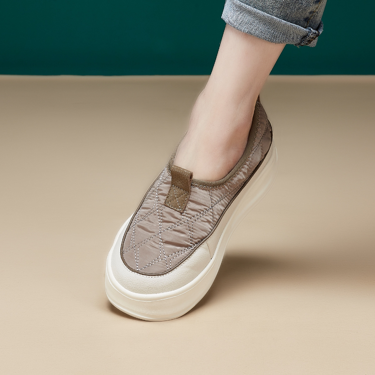 厚底棉鞋女2024秋冬新款百搭复古加绒休闲鞋保暖懒人鞋一脚蹬