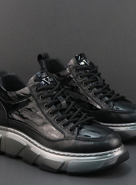 高帮男鞋轻便ins潮流老爹鞋真皮透气运动鞋痞帅小众高级感板鞋