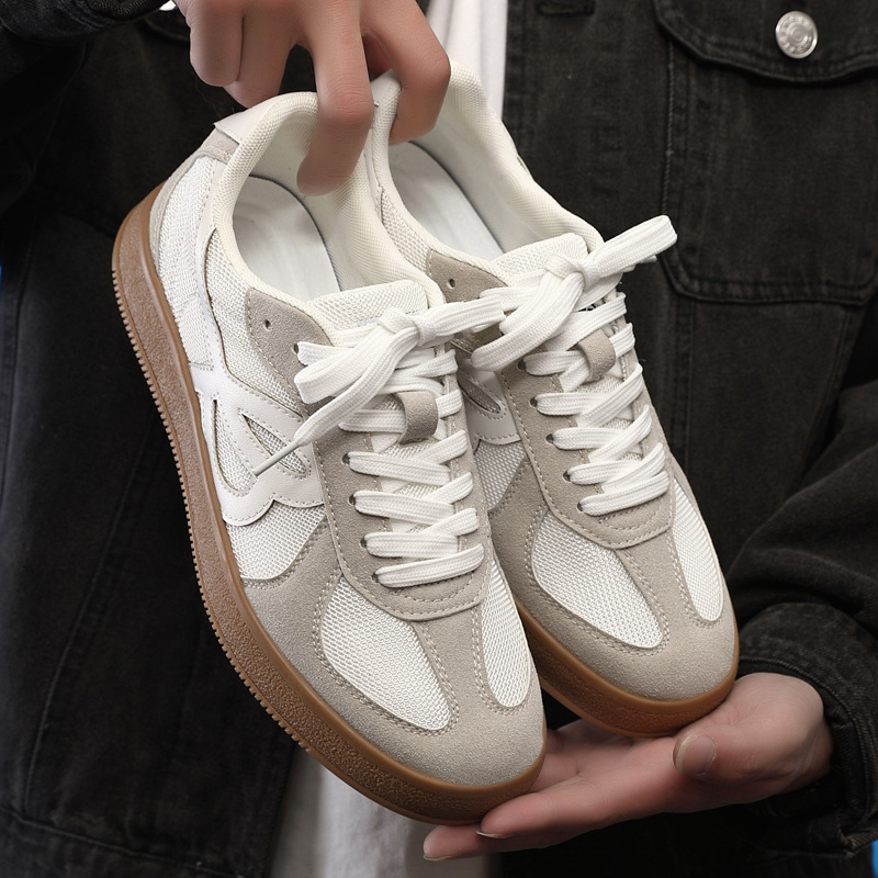 小白鞋男鞋夏季透气2025新款德训鞋男款潮流百搭网面运动休闲板鞋