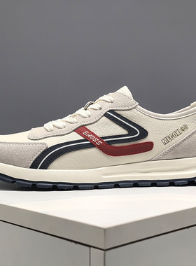 真皮板鞋男款潮流百搭欧洲站男鞋男士小白鞋轻奢小众透气休闲鞋男