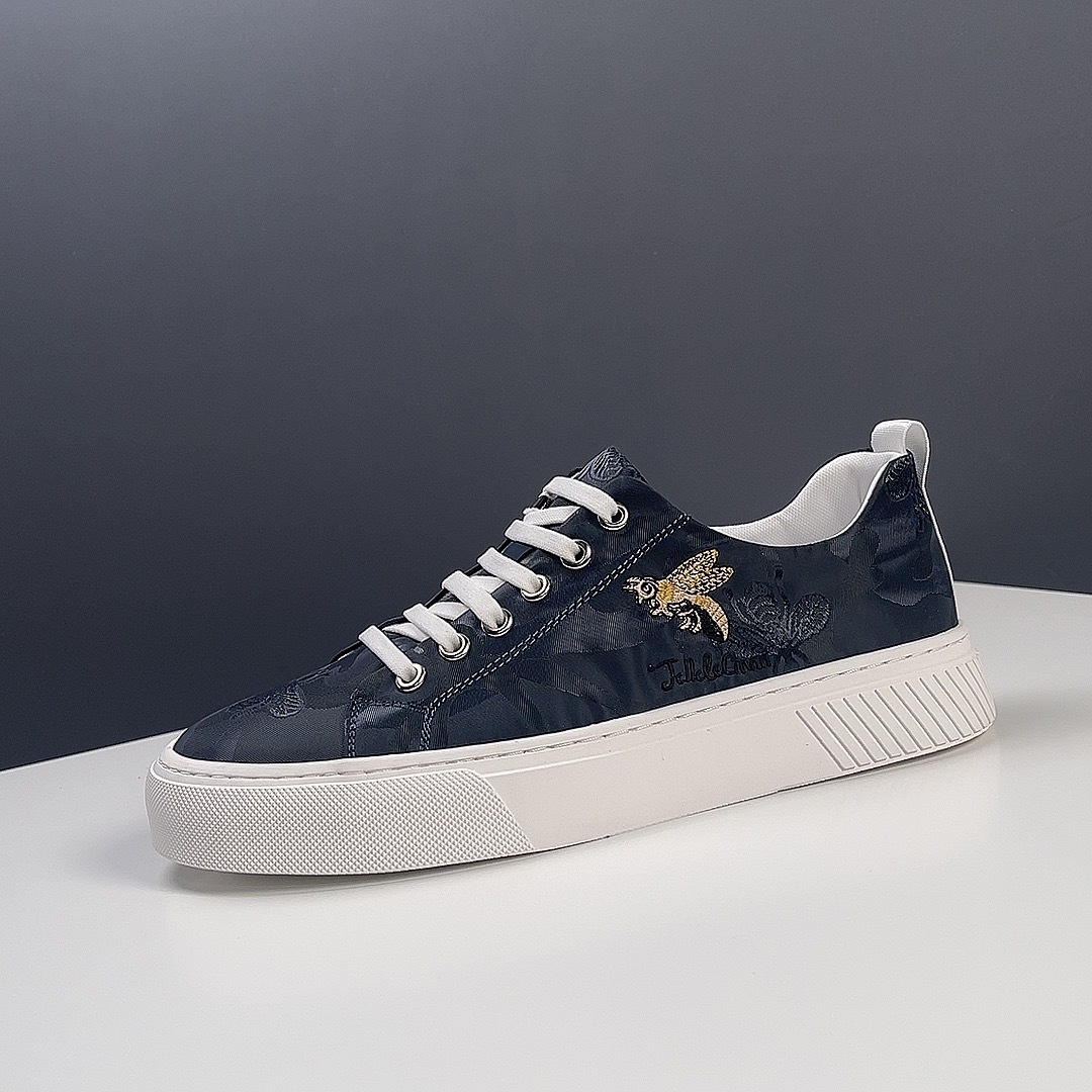 男生刺秀小蜜蜂布鞋夏季透气休闲板鞋一脚蹬懒人男士鞋子潮牌男鞋