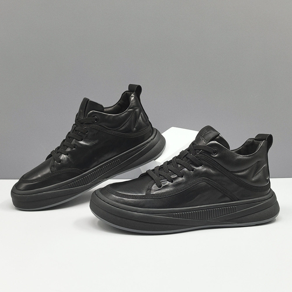 真皮板鞋男款潮流百搭歪头休闲鞋欧洲站小众休闲鞋轻奢萌丑芒果鞋,流行男鞋,休闲板鞋,淘宝优惠券,粉丝福利购,淘宝优惠卷