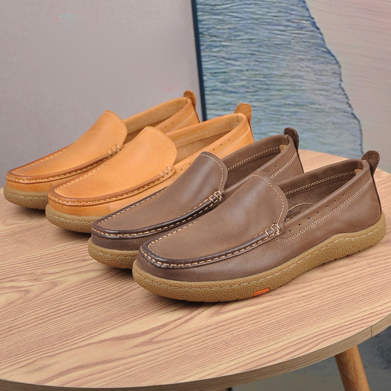 豆豆鞋男2024新款真皮透气一脚蹬懒人鞋英伦软底防滑男士休闲,流行男鞋,休闲皮鞋,淘宝优惠券,粉丝福利购,淘宝优惠卷