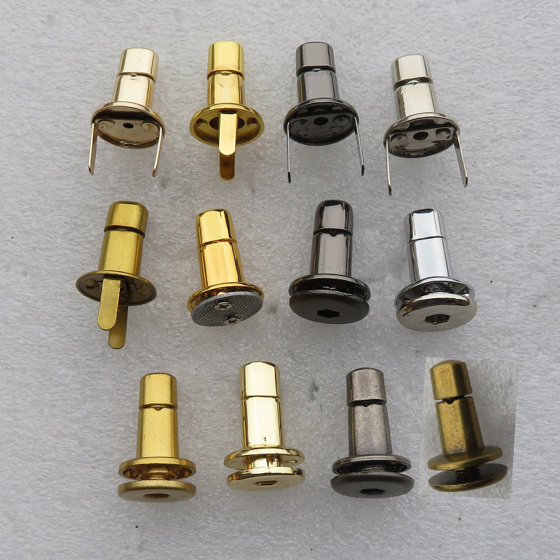 菱格包盖头金色银白黑色古银色五金锁扣配件小香包K金色DIY拧锁座