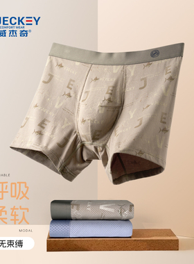 VJECKEY威杰奇莫代尔网眼平角透气速干男款内裤加长防卷边户外穿