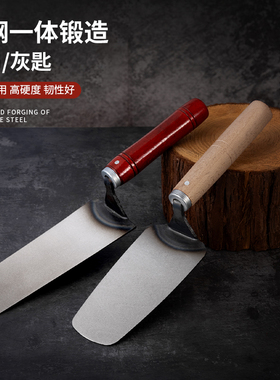 一体皿刀瓦工抹泥刀灰铲刮腻子泥工沫子灰刀抹墙灰匙漆工不锈钢