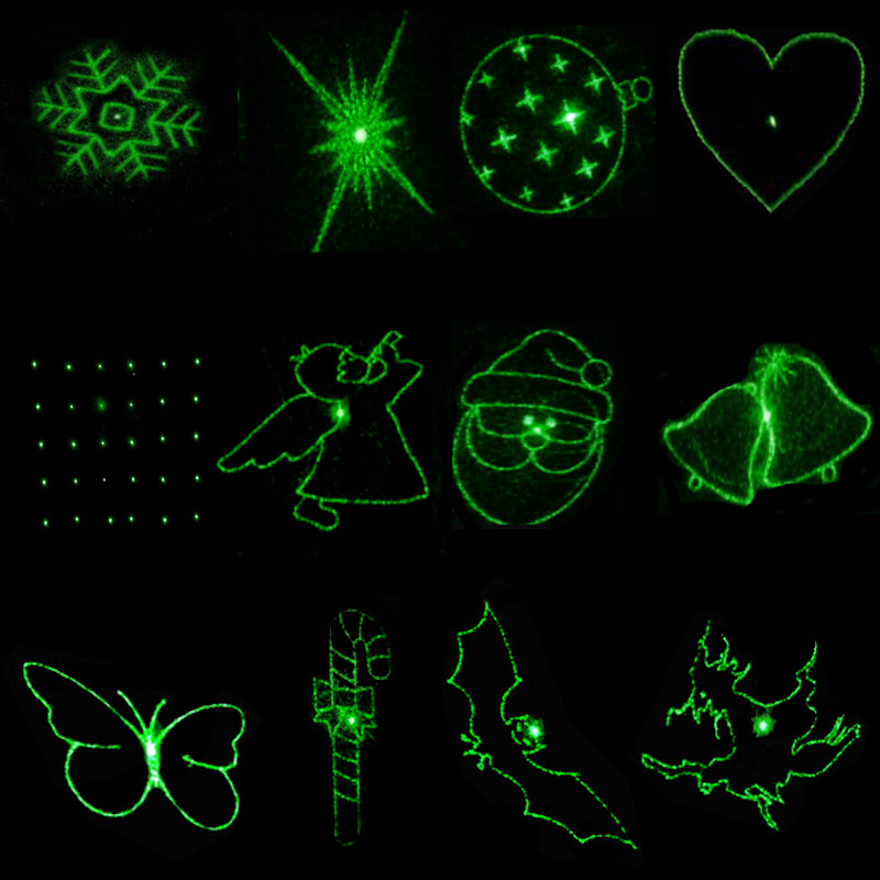 圣诞十二合一激光光栅片舞台灯草坪灯激光灯户外激光镜片绕射图案