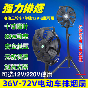 12V24V直流排烟扇户外加高超薄换气扇摆摊烧烤抽油烟机电动三轮车