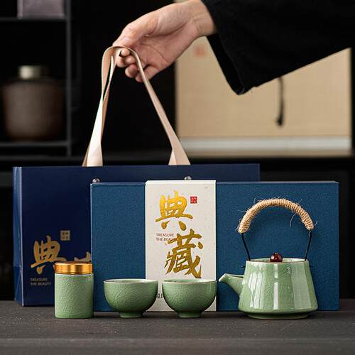 哥窑功夫茶具套装轻奢中式