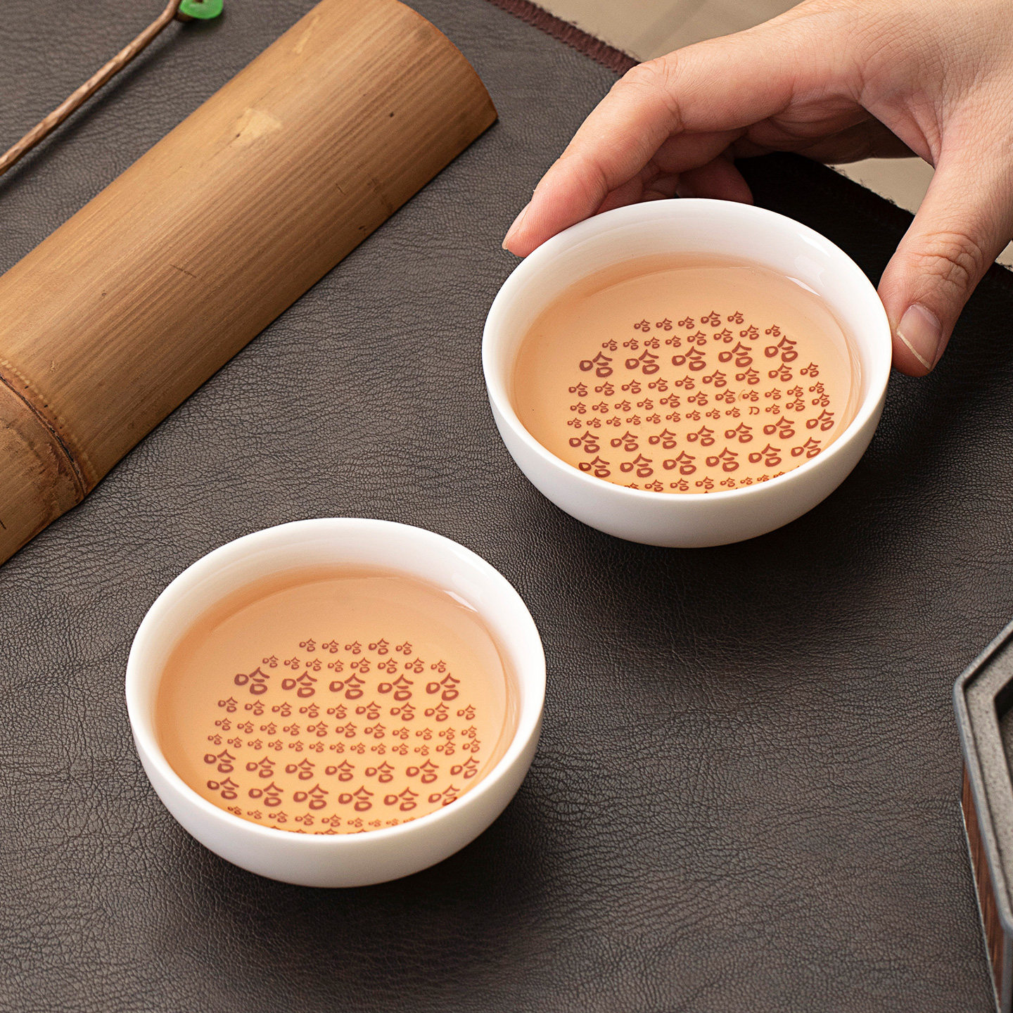 哈哈哈功夫茶杯创意趣味喝茶品茗单杯主人杯家用大号笑里藏刀搞笑