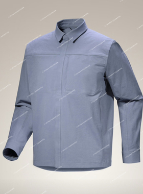 台州鸟软壳极简风翻领男士户外休闲棉质弹力衬衫宽松夹克外套